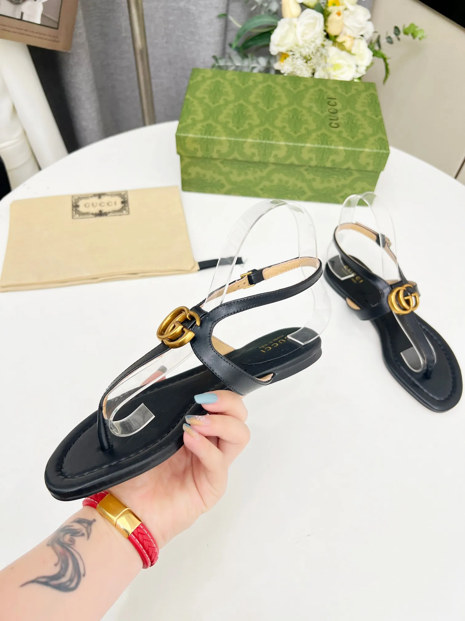 👟👟Ex-factory price P360👟👟 Women's shoe factory GUCCI official latest model, 5 colors optional, counter 1:1, code number: 35-43, (genuine leather base plus 30)